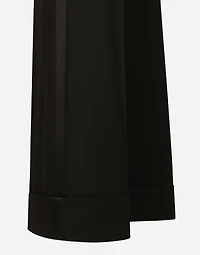 Flared wool gabardine pants
