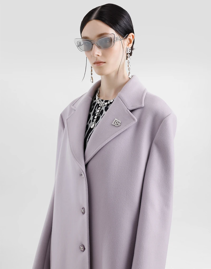 Single-breasted cashmere baize coat