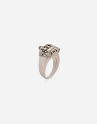 Royal Ring 18-carat white gold and black diamonds