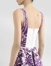 Majolica-print poplin dress