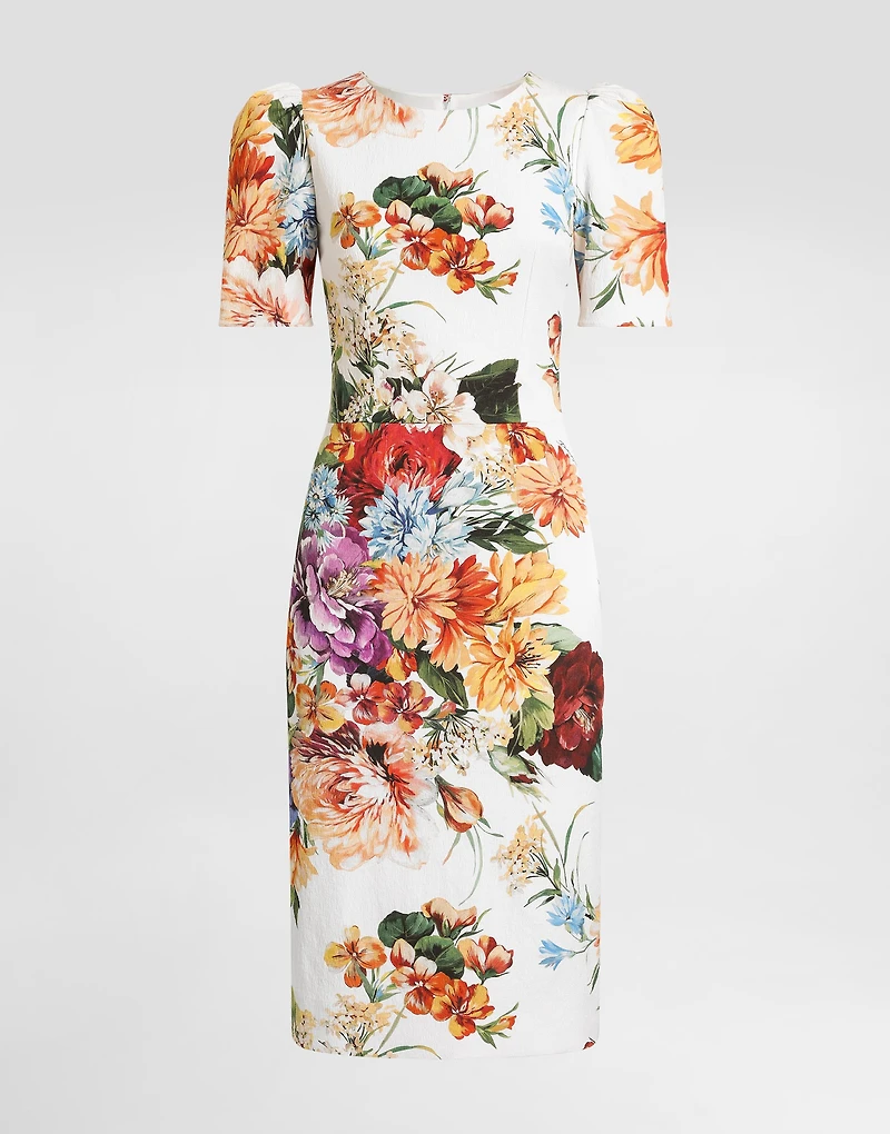 Bouquet-print dress cretonne