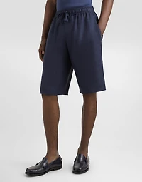 Linen shorts with DG logo embroidery