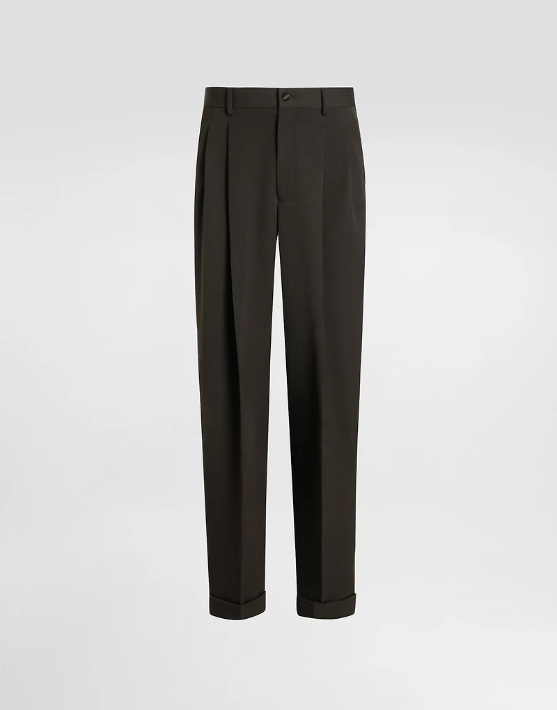 Wool gabardine trousers