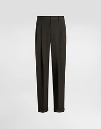 Wool gabardine trousers