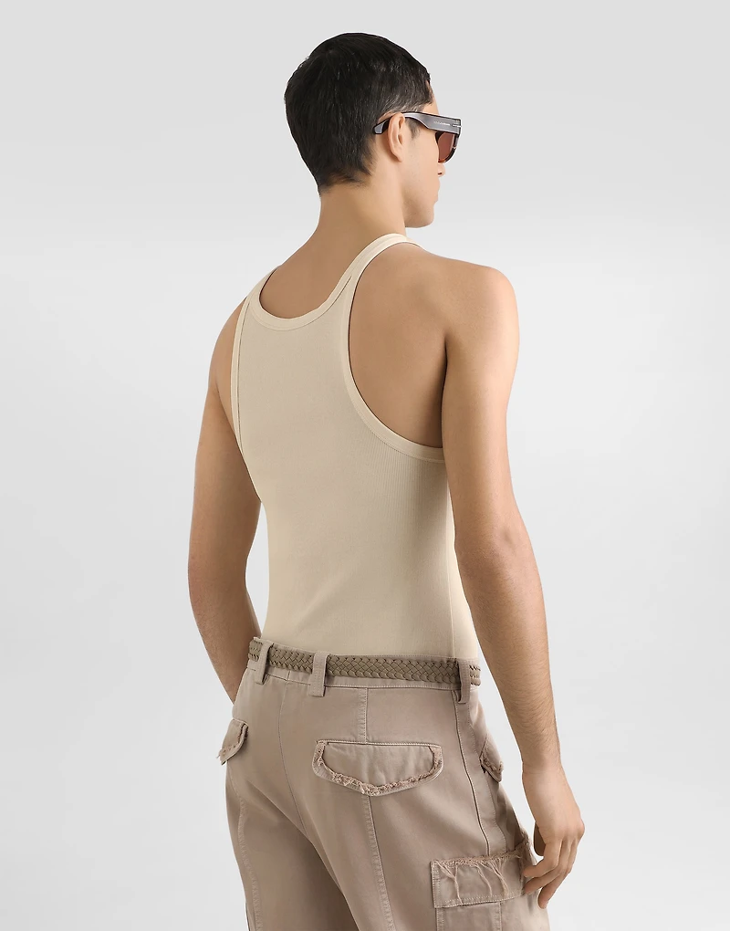 Ribbed cotton tank top