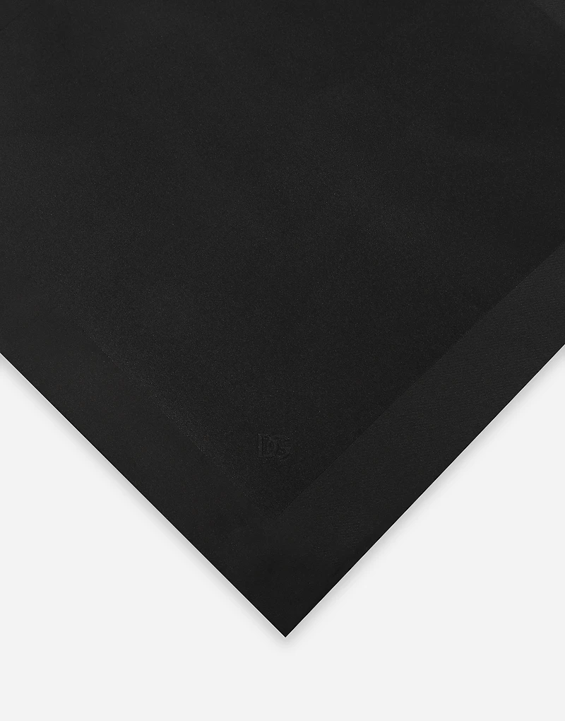 Silk pocket square with DG logo embroidery