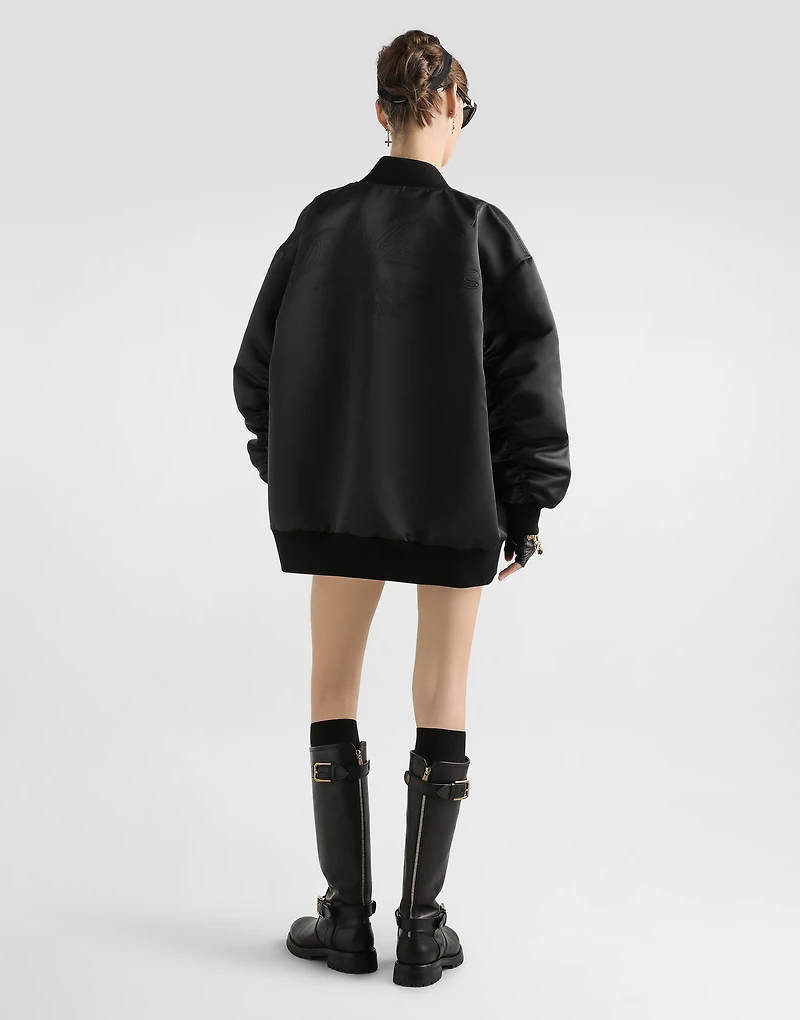 Oversized jacket with embossed print