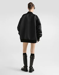 Oversized jacket with embossed print