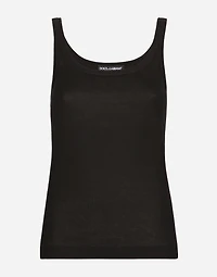 Fine-rib tank top