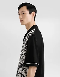 Majolica-print oversized shirt