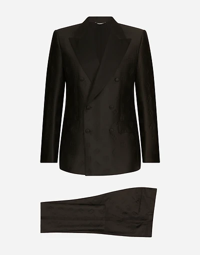 Double-breasted Sicilia-fit tuxedo suit with DG monogram