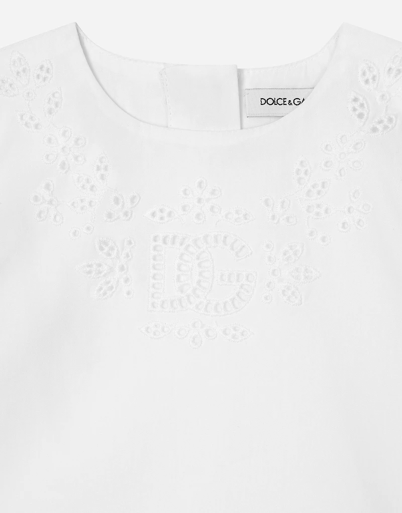 Poplin dress with DG logo
