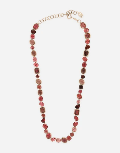 Rainbow Necklace 18 carat red gold and pink tourmalines