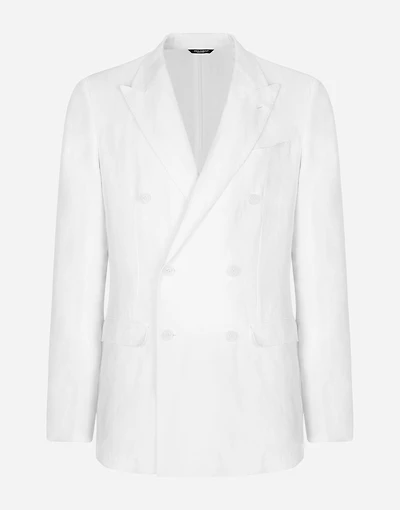 Double-breasted linen Taormina jacket