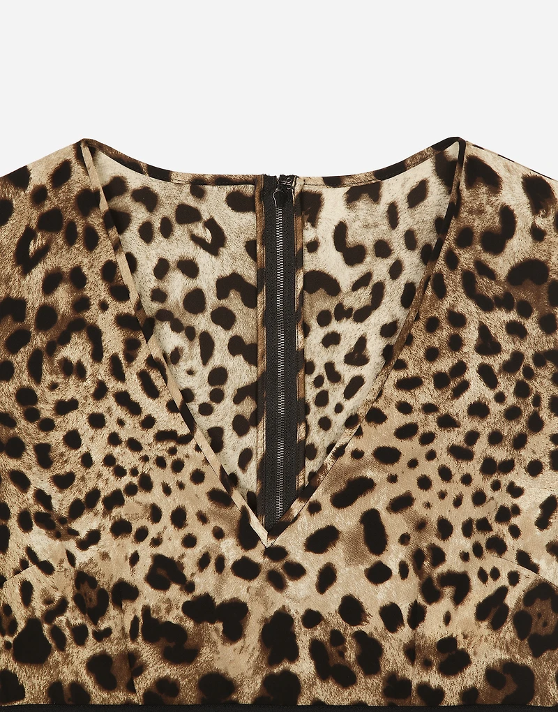 Leopard-print charmeuse top