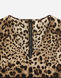 Leopard-print charmeuse top