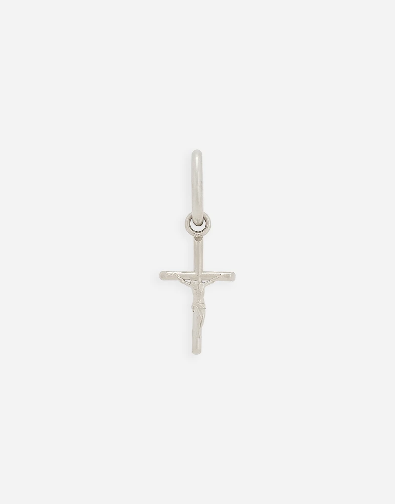 Single Creole earring with cross pendant