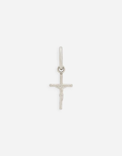 Single Creole earring with cross pendant
