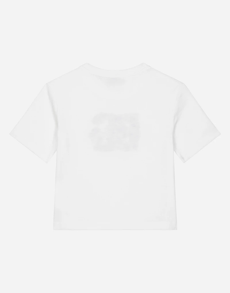 Jersey T-shirt with floral DG print