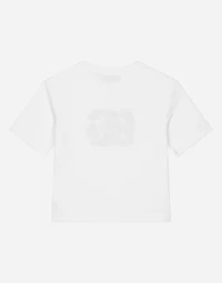 Jersey T-shirt with floral DG print