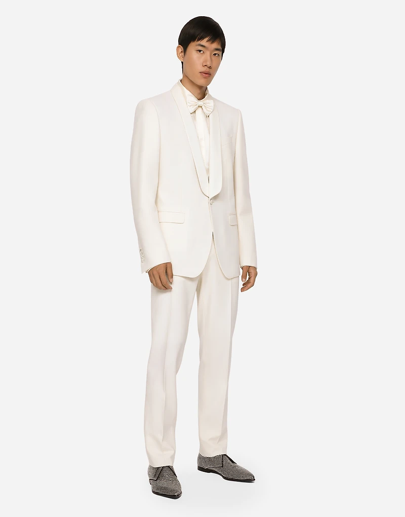 Stretch wool tuxedo pants