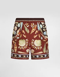 Shell-print medium swim boxer shorts