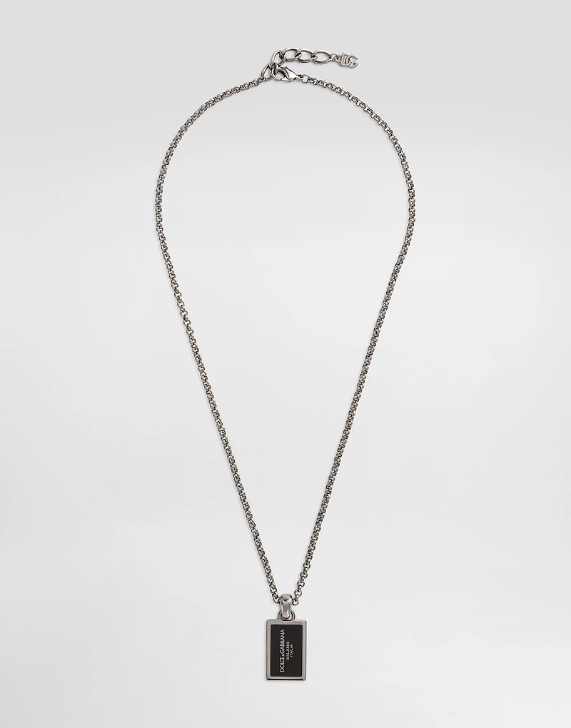 Metal necklace with logo