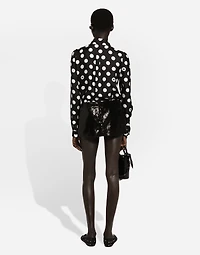 Miniskirt with micro-sequin embellishment