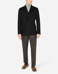 Deconstructed double-breasted cashmere jacket