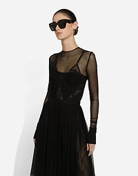 Light tulle dress with corset details