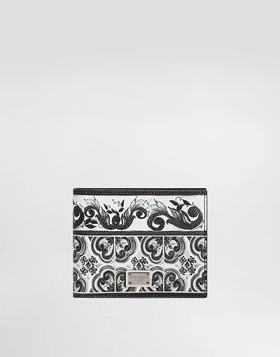 Majolica-print calfskin wallet
