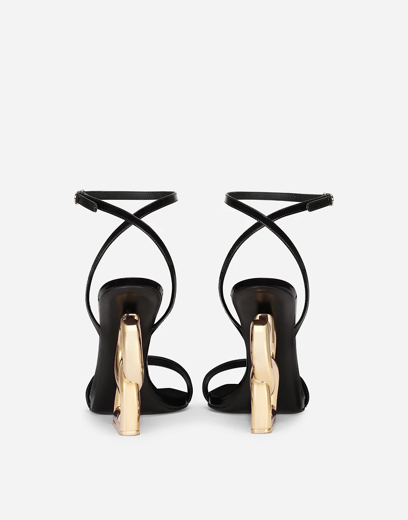 Patent leather sandals with 3.5 heel