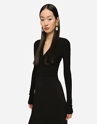 Earrings with logo coin and rhinestone pendants