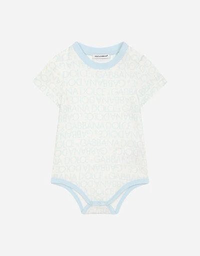 Jersey babygrow with all-over logo print