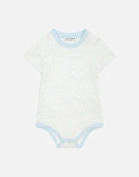 Jersey babygrow with all-over logo print