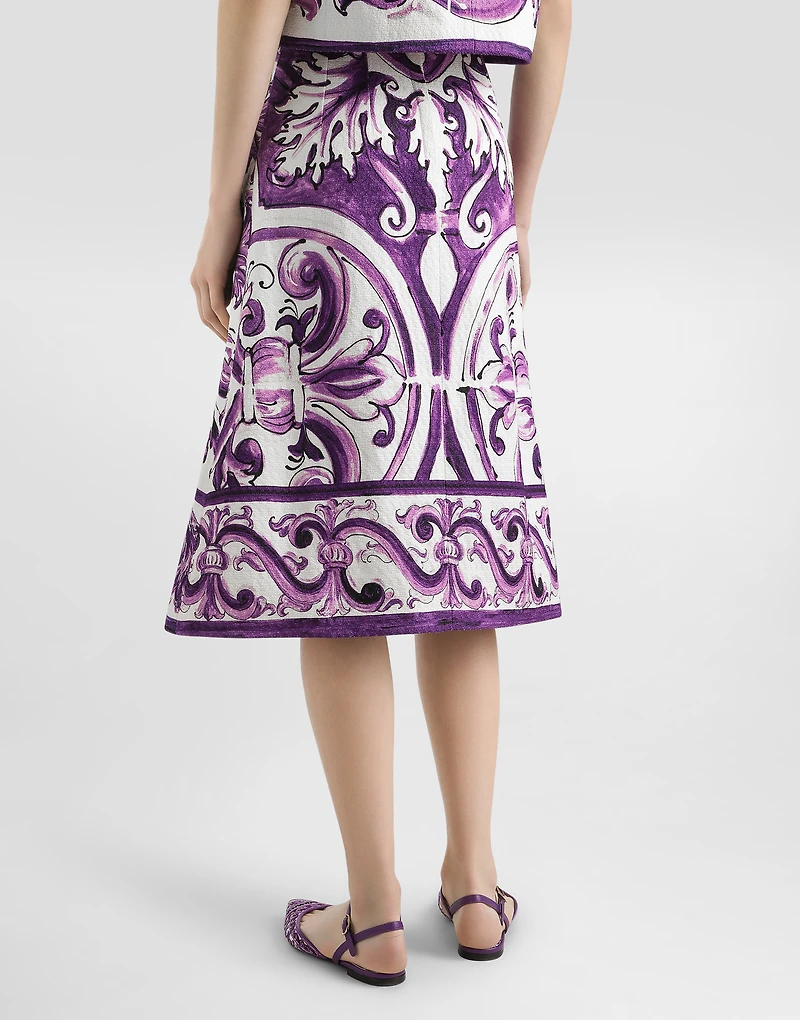 Majolica-print skirt