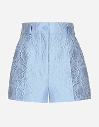 Floral quilted jacquard shorts