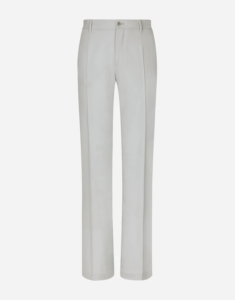 Stretch wool twill pants with straight leg