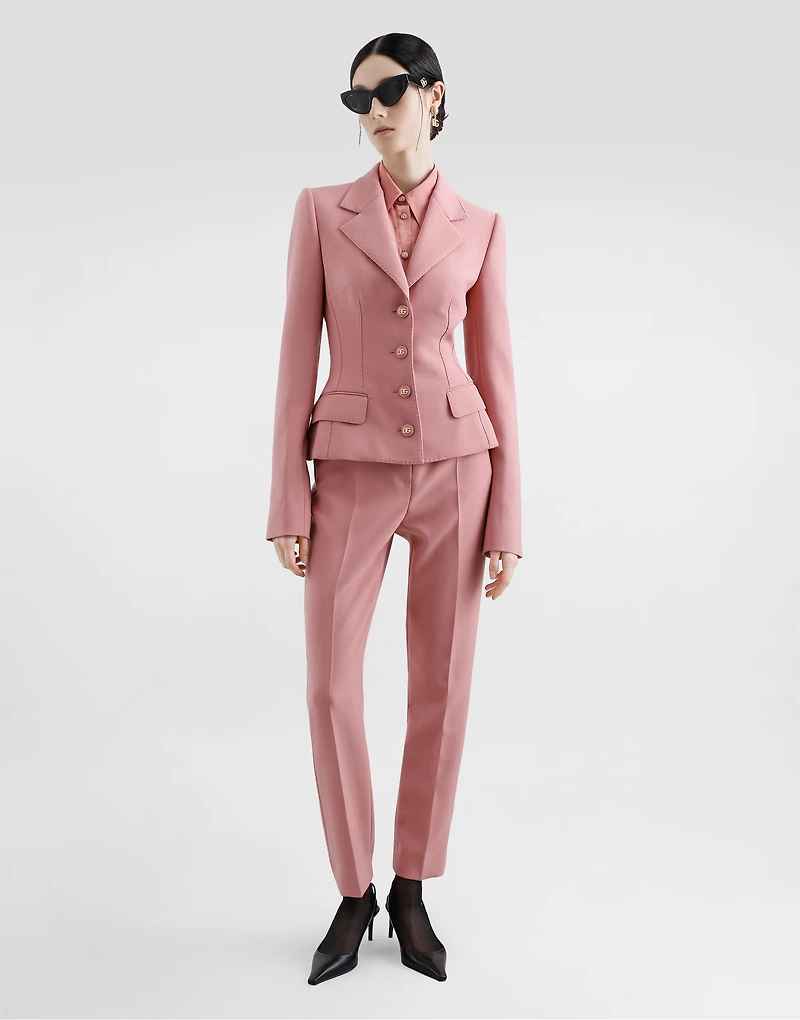 Tailored double wool crepe pants