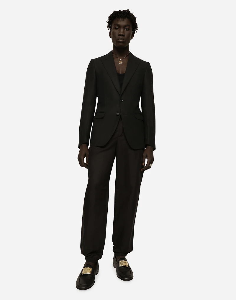 Single-breasted linen Taormina jacket