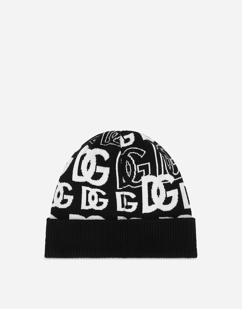 Cashmere hat with all-over DG logo