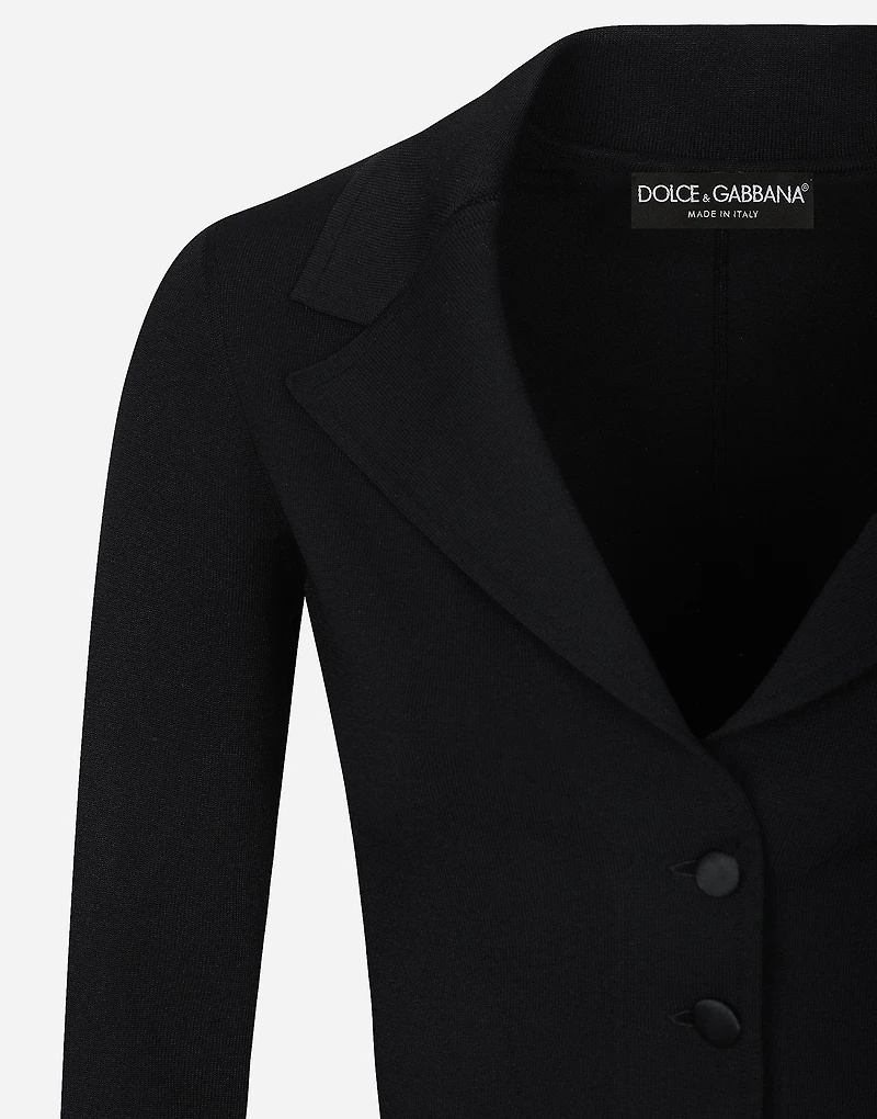 Short stretch viscose knit jacket with DG logo