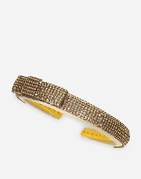 Satin hairband with rhinestone-detailed bow