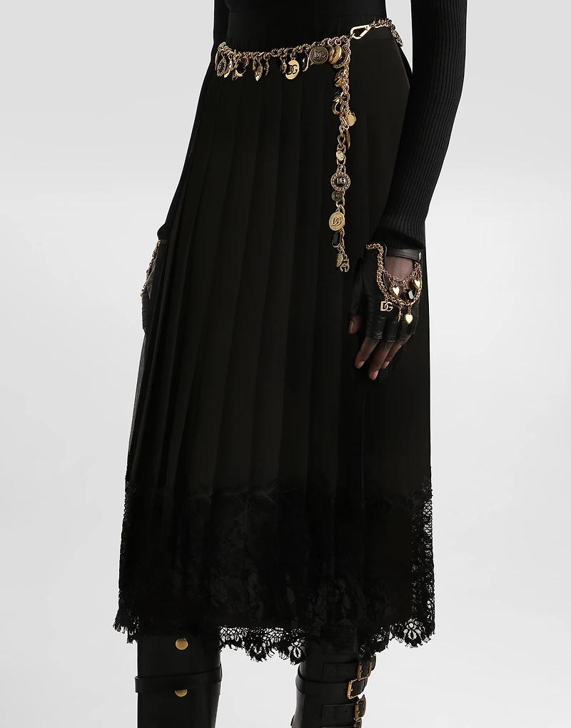 Pleated chiffon skirt