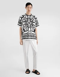 Majolica-print short-sleeved t-shirt