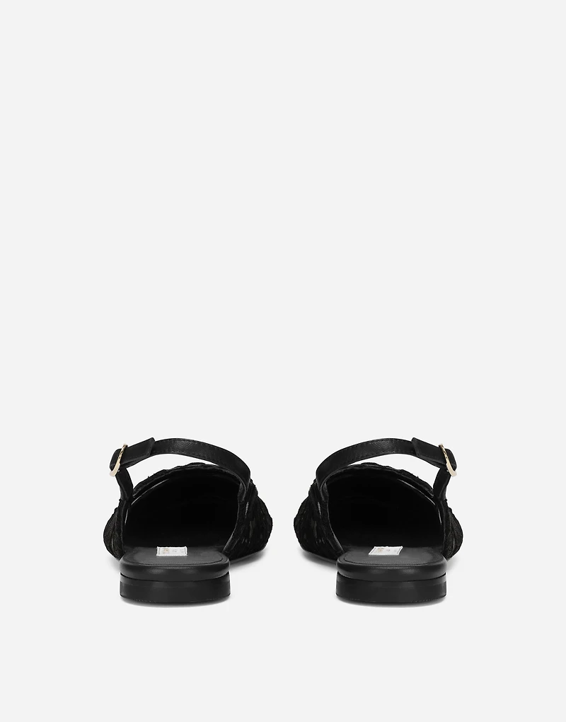 Cordonetto lace slingbacks with DG logo