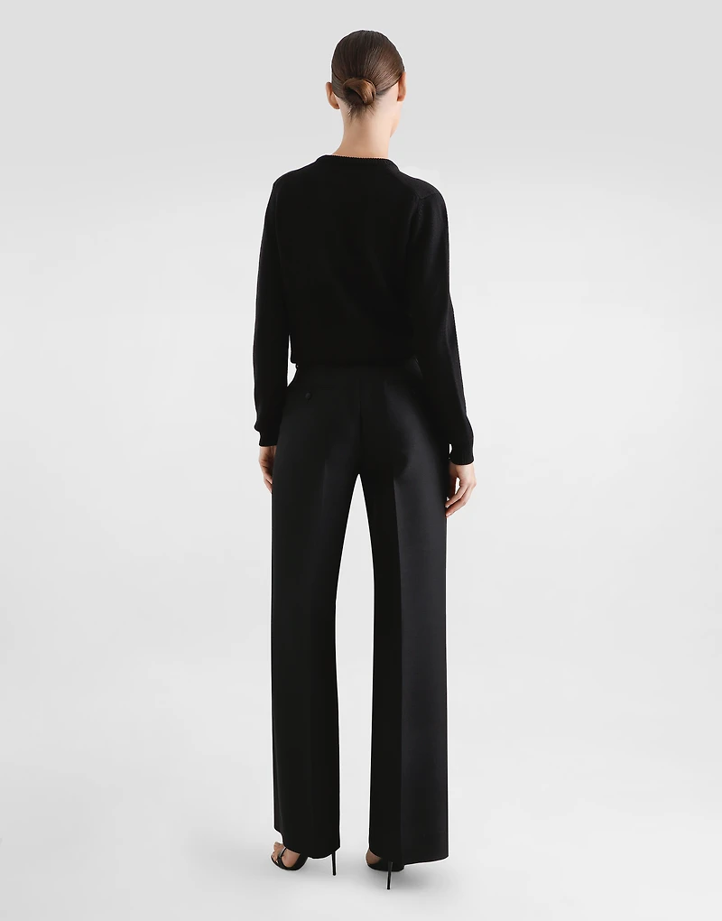Wool and silk faille trousers