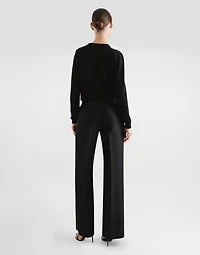 Wool and silk faille trousers