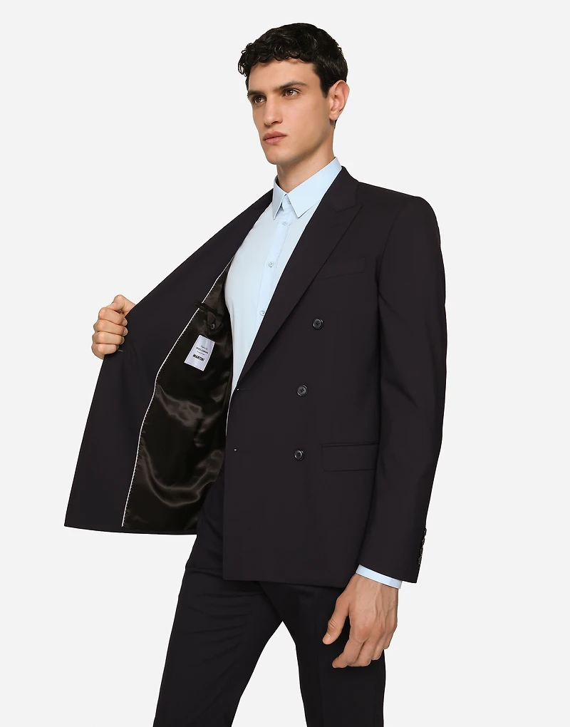 Double-breasted stretch wool Martini-fit suit