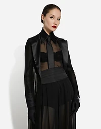 Silk chiffon duster coat